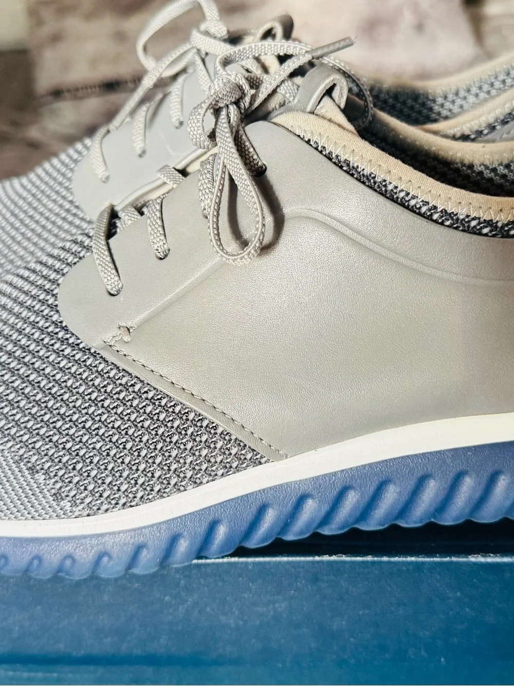 Cole Haan Men's Knit Lace-Up Sneakers in Gray and Blue